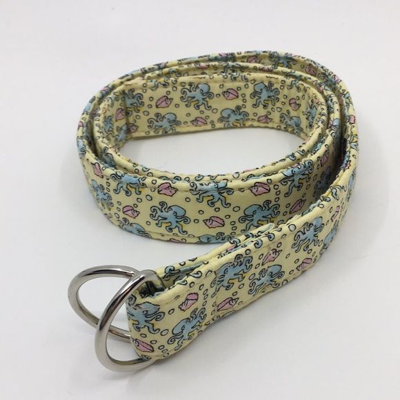 Vineyard Vines Other - VINEYARD VINES Yellow D-ring Octopus Shell Belt Sz Large